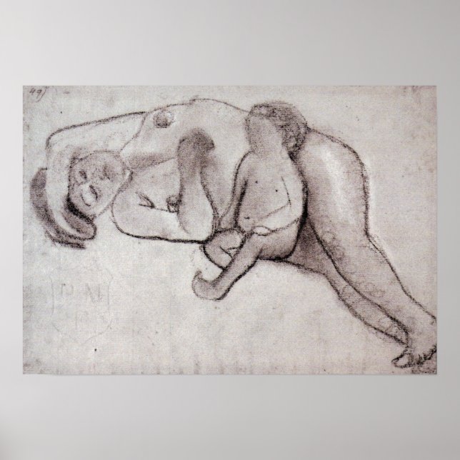 Affiche Modersohn-Becker - Mère et enfant couchés 1906 (Devant)