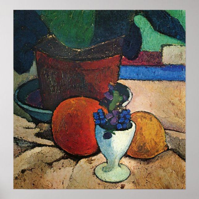 Affiche Modersohn-Becker - Nature morte avec plante citron (Devant)