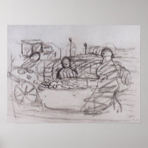 Affiche Modersohn-Becker - Trois Femmes À Un Stand De Marc