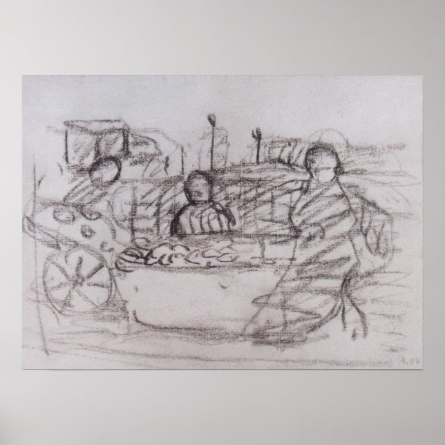 Affiche Modersohn-Becker - Trois Femmes À Un Stand De Marc (Devant)