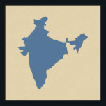 Affiche Modes d'épices bleues du Cachemire Inde<br><div class="desc">Plan de l'Inde dans la palette de couleurs Spice Moods d'Emporio Moffa.</div>