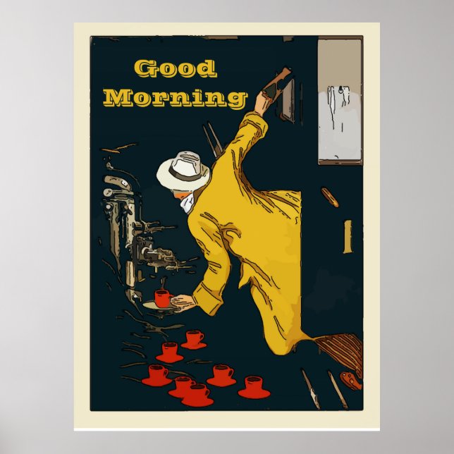 Affiche Modifier le texte, Style Vintage Espresso Signer (Devant)