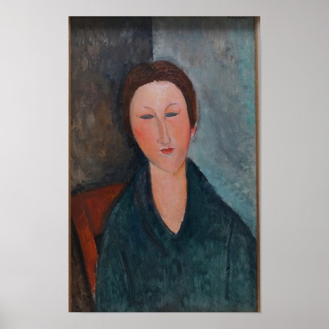 Affiche Modigliani femme aux yeux fermés Art Imprimer (Devant)