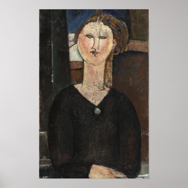Affiche Modigliani femme avec Brooch Art Moderne Imprimer (Devant)