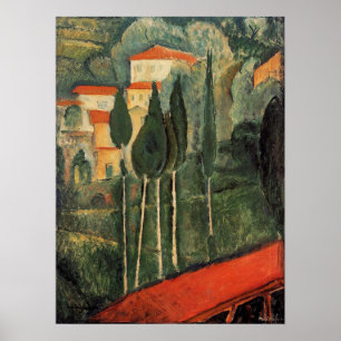 Affiche Modigliani - Paysage Sud de la France 1919