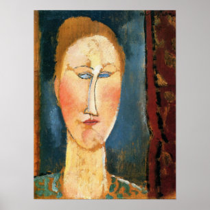 Affiche Modigliani - Tête de femme aux cheveux roux