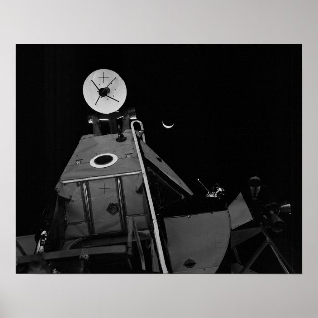 Affiche Module lunaire Apollo 14 et lever de terre (Devant)