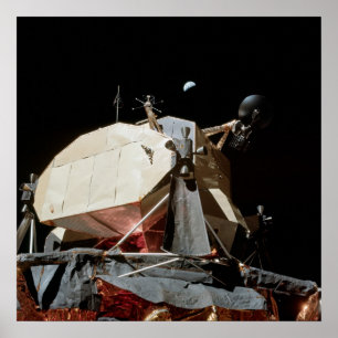 Affiche Module Lunaire Apollo 17 "Challenger" & Earth