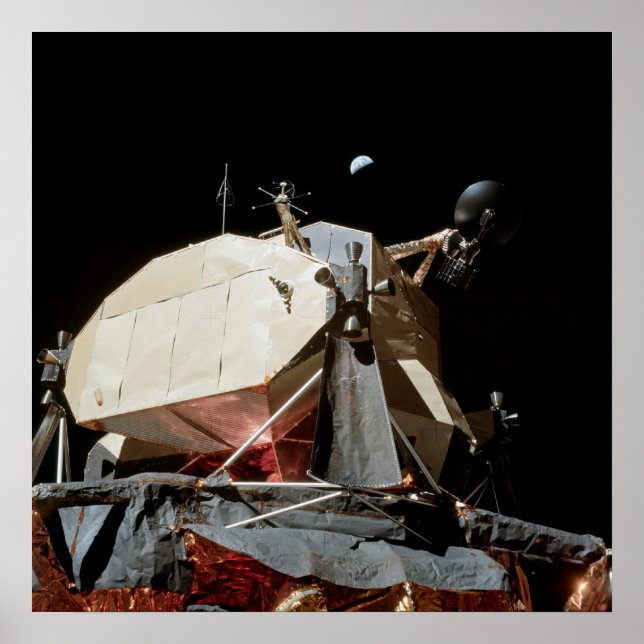 Affiche Module Lunaire Apollo 17 "Challenger" & Earth (Devant)
