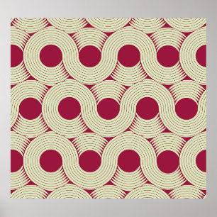 Affiche Moebius Stripe : Carrelage rouge-vert infini