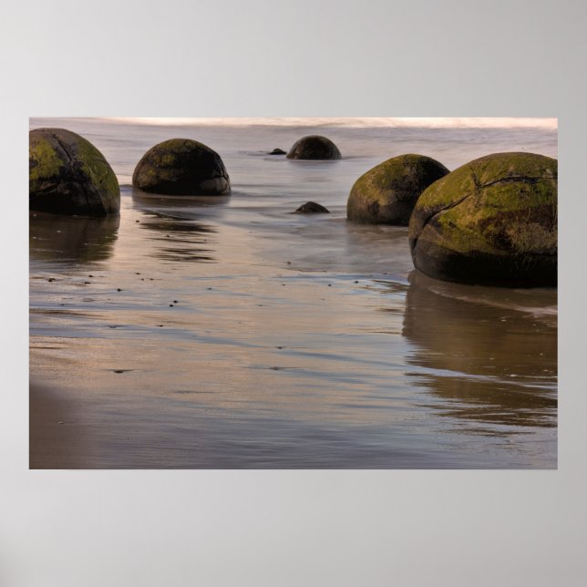 Affiche Moeraki Boulders sur la plage (Devant)