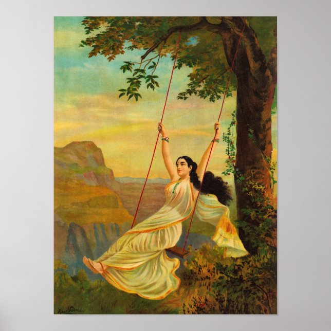 Affiche Mohini ou la Tempête par Raja Ravi Varma (Devant)
