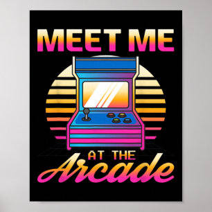 Affiche Moi Au Jeux Vidéo Arcade Gamer Vaporwave Retro