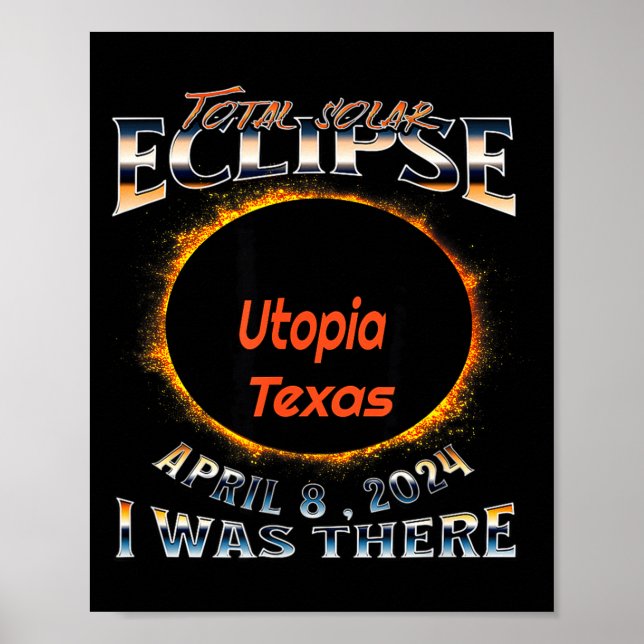 Affiche Moi Éclipse Solaire Utopia Texas Là (Devant)