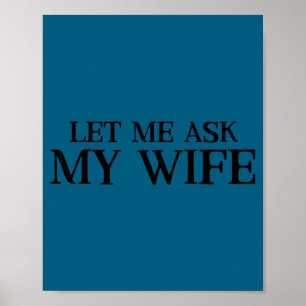 Affiche Moi laisser demander à femme mari rétro