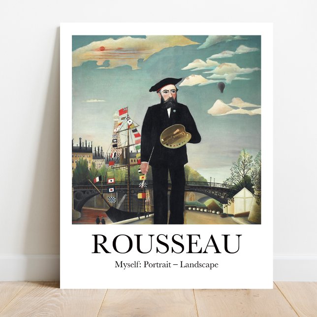 Affiche Moi-même : Portrait - Paysage par Henri Rousseau (The Dreamy World of Rousseau: "Myself: Portrait-Landscape." High-quality poster)