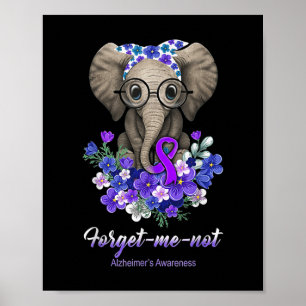 Affiche Moi pas les fleurs d'éléphants Alzheimer Cerveau A