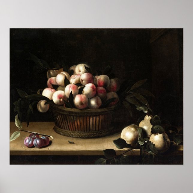 Affiche Moillon - Panier de pêches aux coings et prunes (Devant)