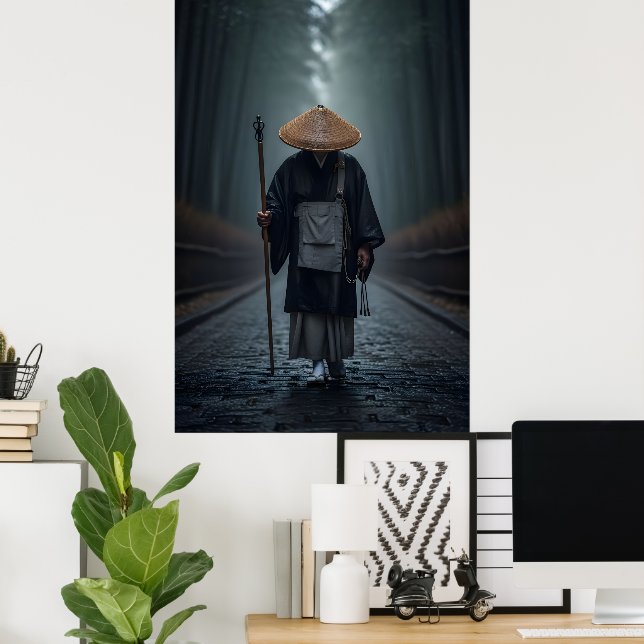 Affiche Moine Zen Japonais (Bureau à domicile)