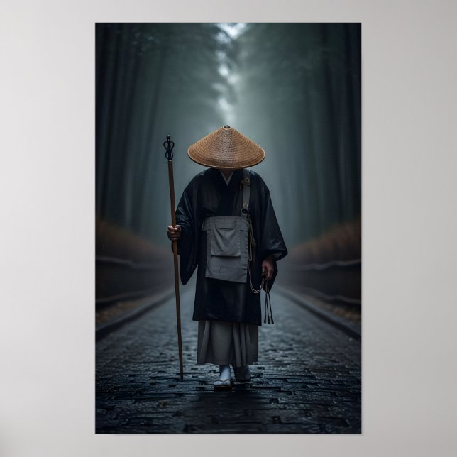 Affiche Moine Zen Japonais (Devant)