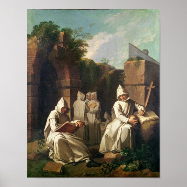 Affiche Moines carthusiens en méditation (Devant)