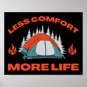 Affiche MOINS DE CONFORT PLUS DE VIE séjour camping