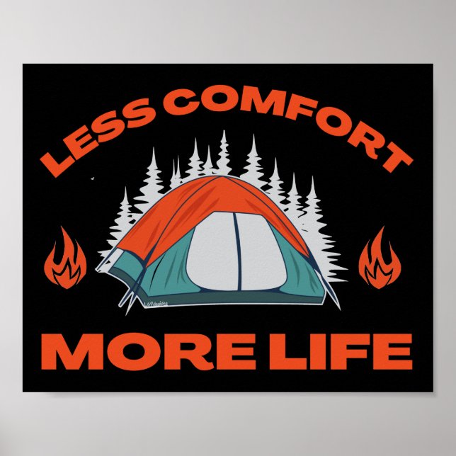 Affiche MOINS DE CONFORT PLUS DE VIE séjour camping (Devant)
