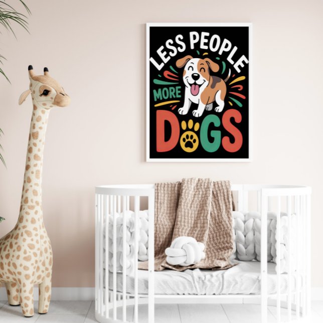 AFFICHE MOINS DE PERSONNES PLUS DE CHIENS (Créateur téléchargé)