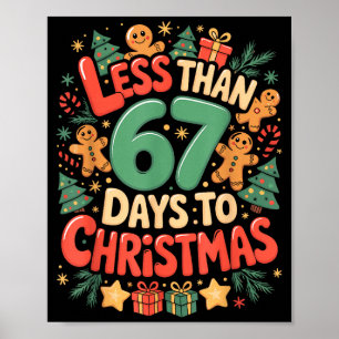 Affiche Moins de six sept 67 jours avant Noël Correspondan