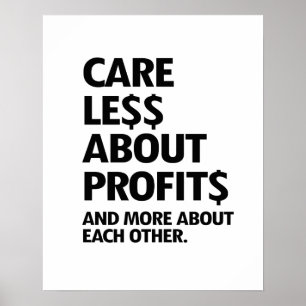 AFFICHE MOINS DE SOINS EN PROFITS
