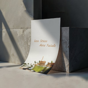 Affiche moins de stress signifie plus de faciaux, spa