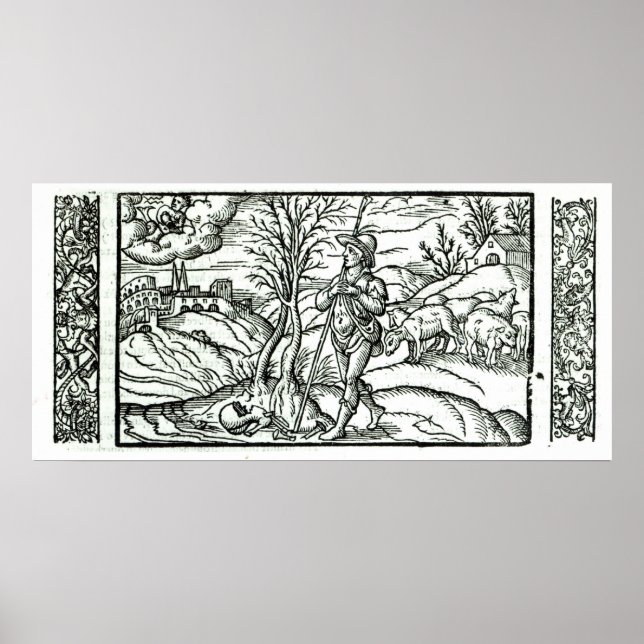 Affiche Mois de janvier à partir d'un calendrier des berge (Devant)