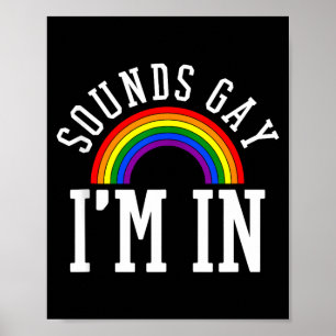 Affiche Mois de la fierté gay sonne gay arc-en-ciel drôle