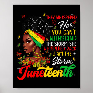 Affiche Mois de la Juneteenth Fille Africaine Femme Afro J