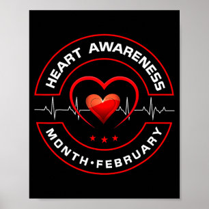 Affiche Mois de la santé cardiaque février Santé cardiaque