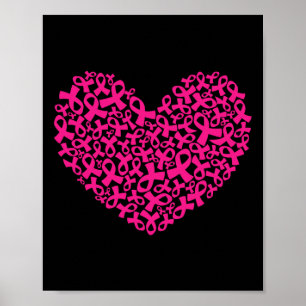 Affiche Mois de la sensibilisation au cancer Ruban Coeur F