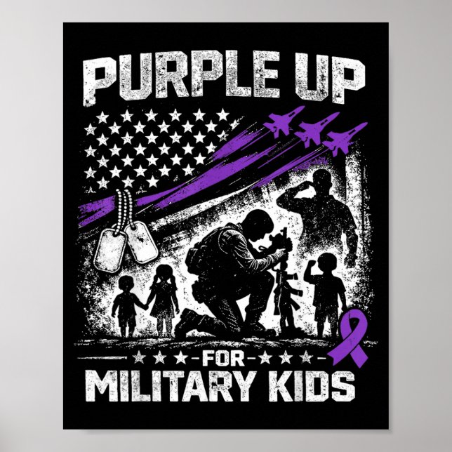 Affiche Mois de l'enfant militaire Pourpre pour les enfant (Devant)