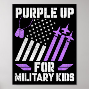Affiche Mois de l'enfant militaire violet pour militaire