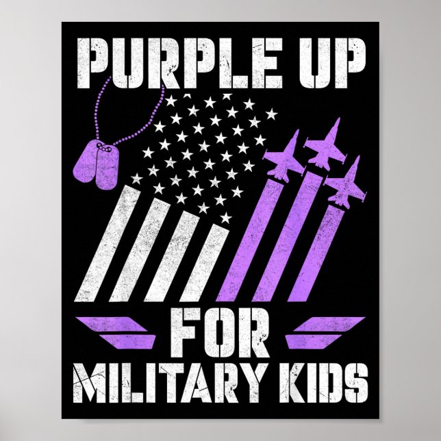 Affiche Mois de l'enfant militaire violet pour militaire (Devant)