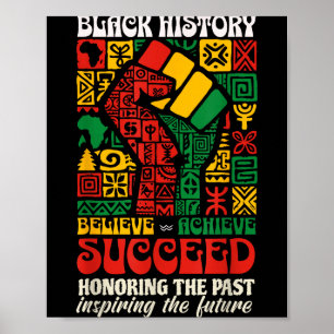 Affiche Mois de l'histoire des Noirs Africain Croire Réuss