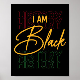 Affiche Mois de l'histoire des Noirs Afro-Américain Je sui