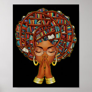 Affiche Mois de l'histoire des Noirs Afro Amoureuse de liv