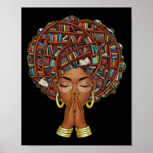 Affiche Mois de l'histoire des Noirs Afro Lectrice de livr