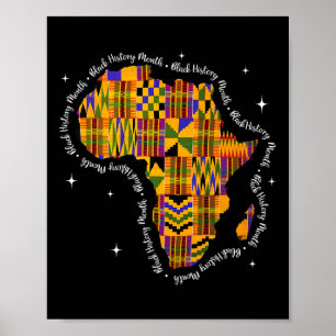 Affiche Mois de l'histoire des Noirs Carte d'Afrique Color