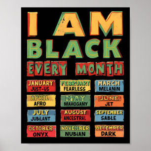 Affiche Mois de l'histoire des Noirs Culture noire Je suis