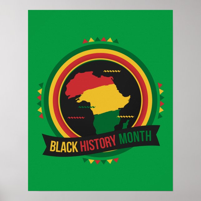 Affiche Mois de l'histoire des Noirs Drapeau africain Affi (Devant)
