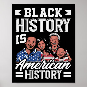Affiche Mois de l'histoire des Noirs Drapeau américain Amé