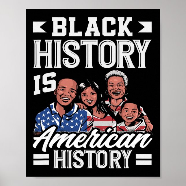 Affiche Mois de l'histoire des Noirs Drapeau américain Amé (Devant)