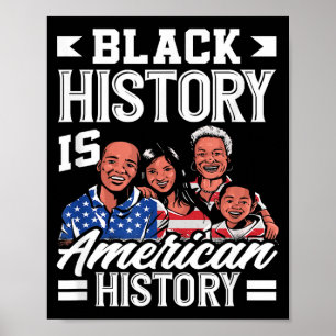 Affiche Mois de l'histoire des Noirs Drapeau américain Amé
