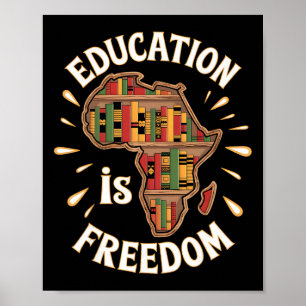 Affiche Mois de l'histoire des Noirs Éducation Liberté Afr